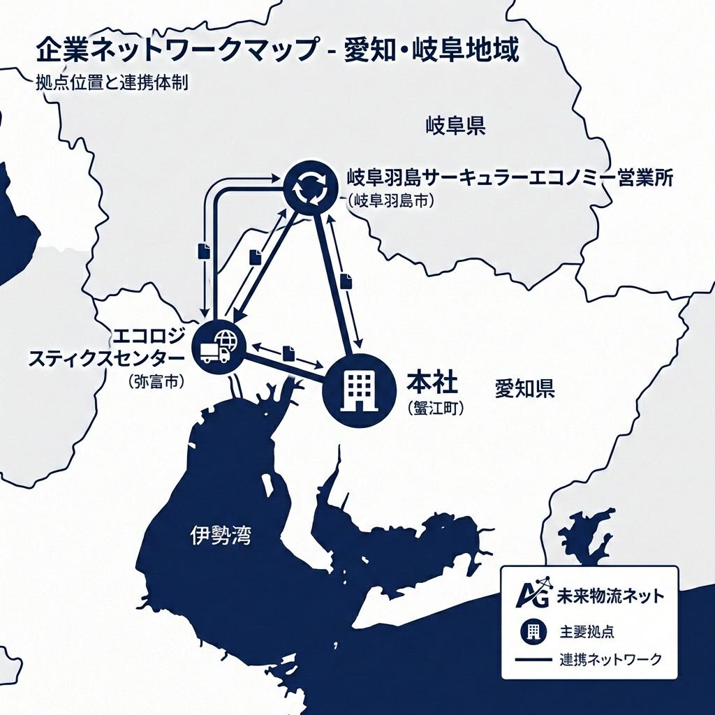 中部第一グループの事業所ネットワーク図