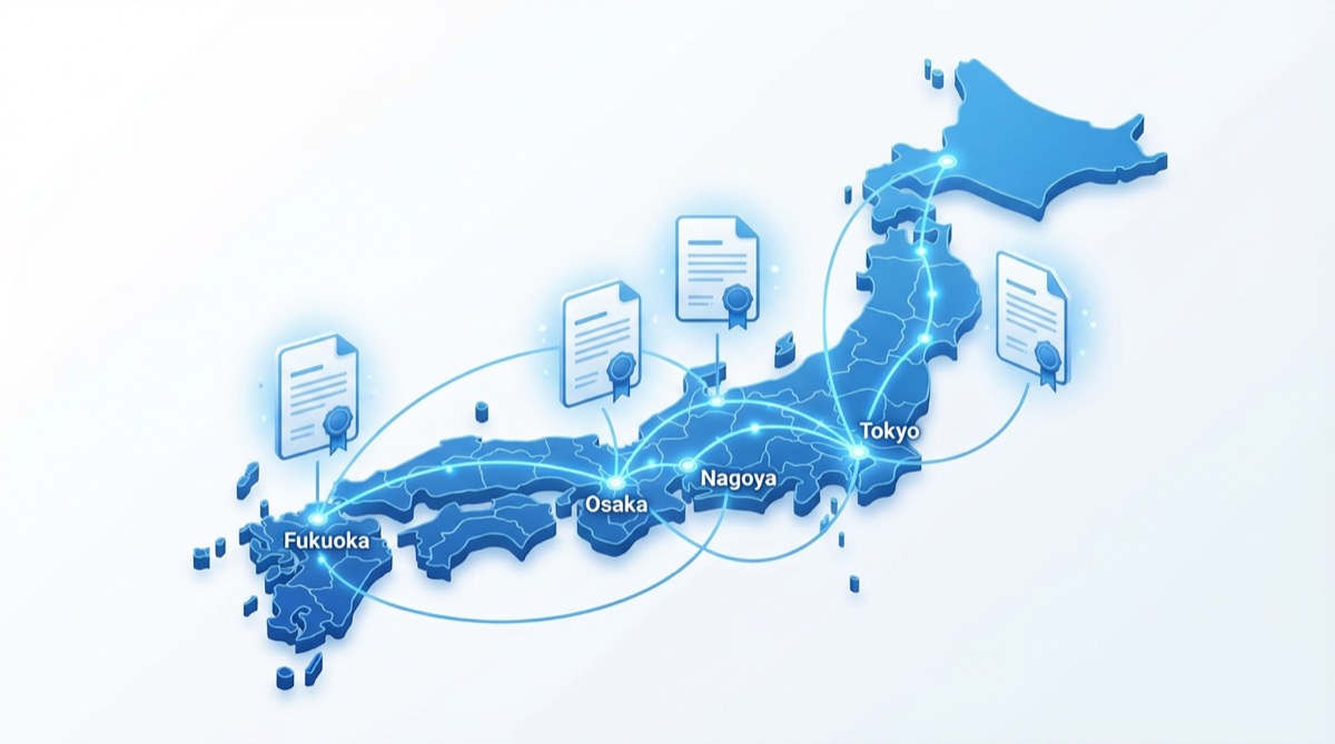 中部第一グループの全国対応が可能な産業廃棄物収集運搬・処分許可ネットワークの日本地図