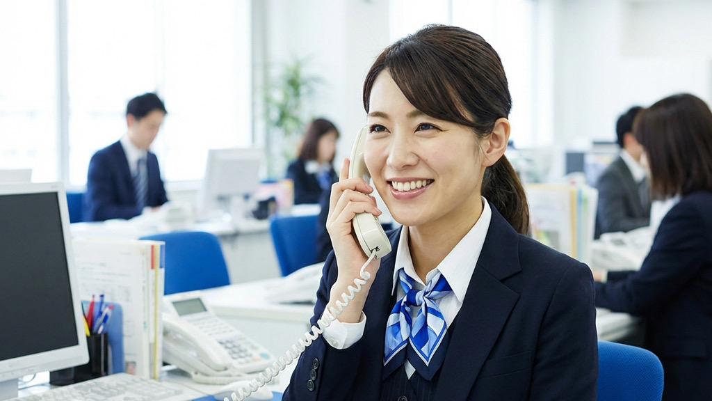 お電話でのお問い合わせ対応（女性スタッフ）