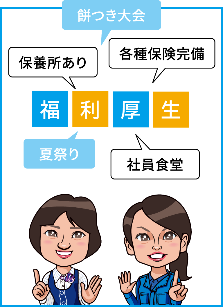 福利厚生・社員食堂・各種保険完備