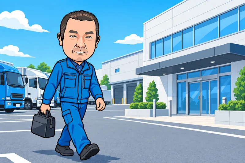 朝、会社へ出勤するK.Kのイメージイラスト