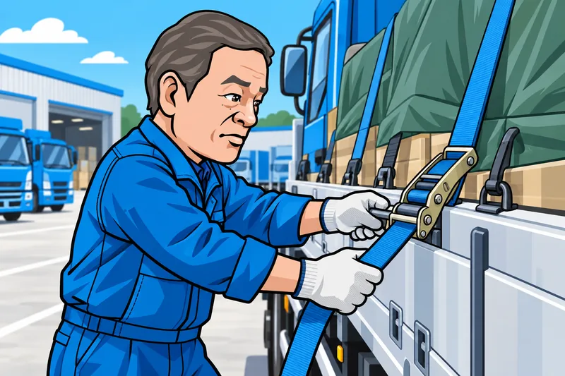 荷台の荷物をベルトで固定するG.Kのイメージイラスト